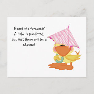 Custom Baby Shower Einladung Pink Duck in Rain