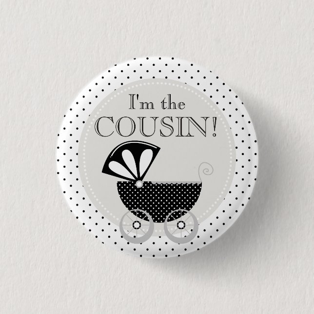 Custom Baby Shower Party Ich bin der Cousin Button (Vorderseite)
