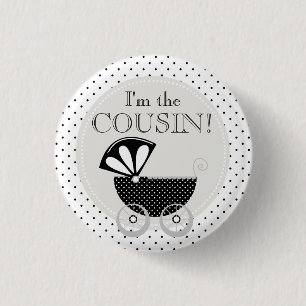 Custom Baby Shower Party Ich bin der Cousin Button