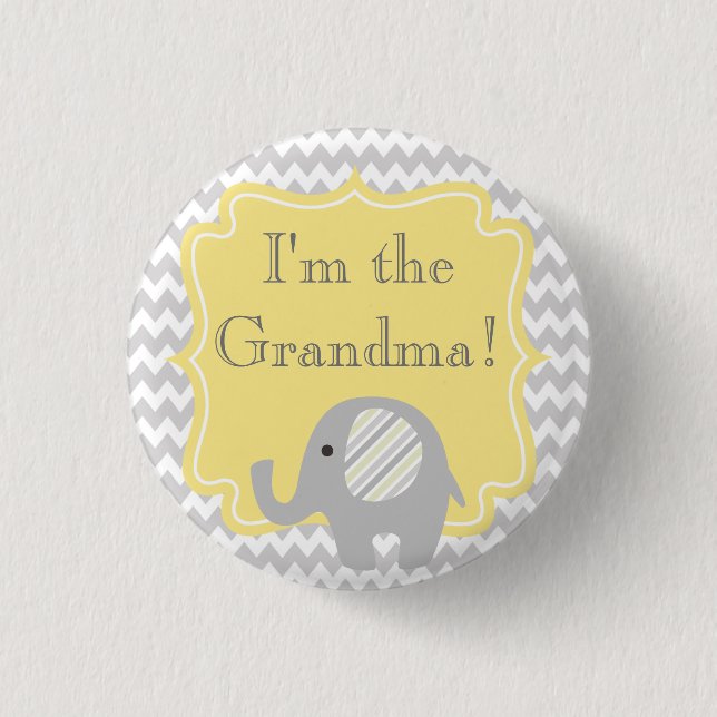 Custom Baby Shower Party Ich bin der Oma Button (Vorderseite)
