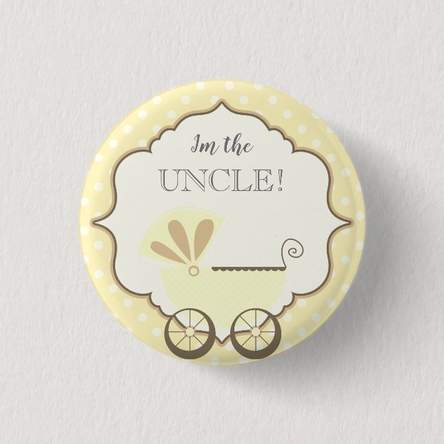 Custom Baby Shower Party Ich bin der Onkel Button (Vorderseite)