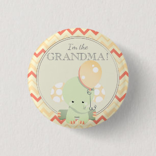 Custom Baby Shower Party I'M GRANDMA Button