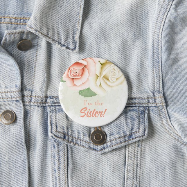 Custom Baby Shower Party I'm the Sister Button (Beispiel)