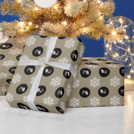 Custom Baby Sonogram Gold Snowflake Holiday  Geschenkpapier