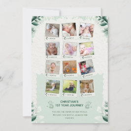 Custom Baby's 1. Jahr Reise Foto Collage Einladung