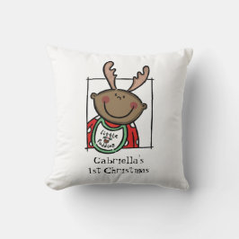 Custom Baby's 1. Weihnachts Dunkle Haut Tone Gesic Kissen