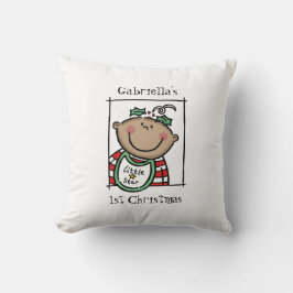 Custom Baby's 1. Weihnachts Medium Haut Tone Gesic Kissen