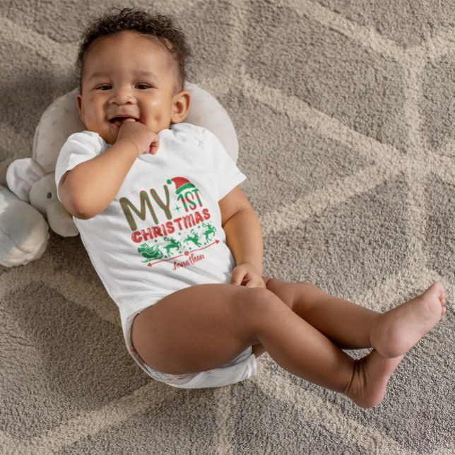 Custom Baby's erster WeihnachtsWeihnachtsmann auf  Baby Strampler (Von Creator hochgeladen)