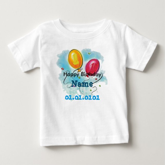 Custom Baby's First Birthday T - Shirt (Vorderseite)