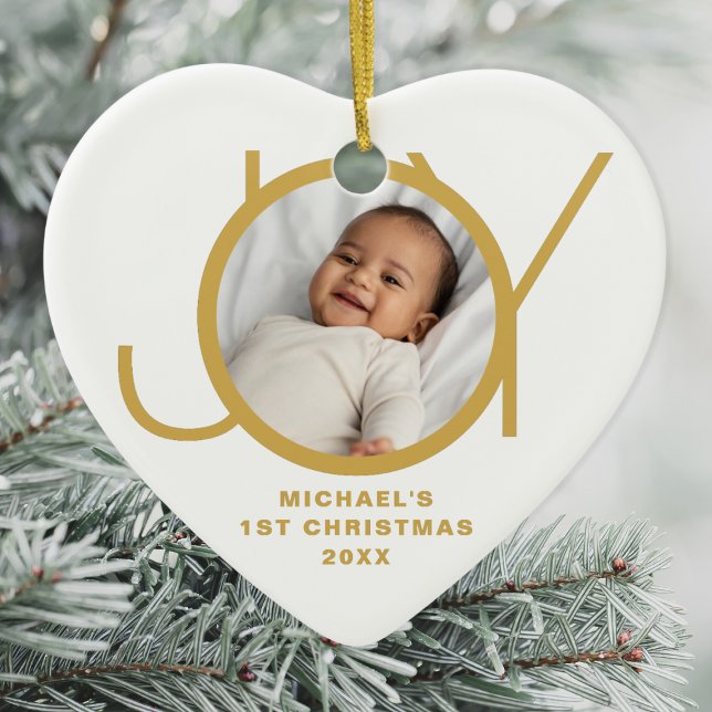 Custom Baby's First Christmas Foto Keramik Ornament (Von Creator hochgeladen)