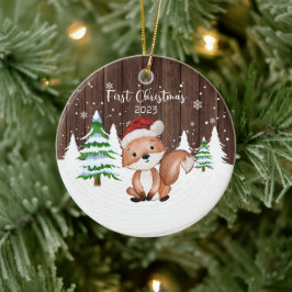 Custom Baby's First Christmas Fox dualseitig Keramik Ornament