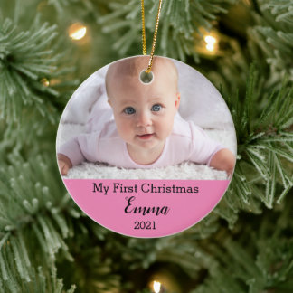 Custom Baby's First Christmas Keramik Ornament