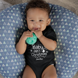 Custom Baby's First Christmas Tree Weihnachtsmannm Baby Strampler