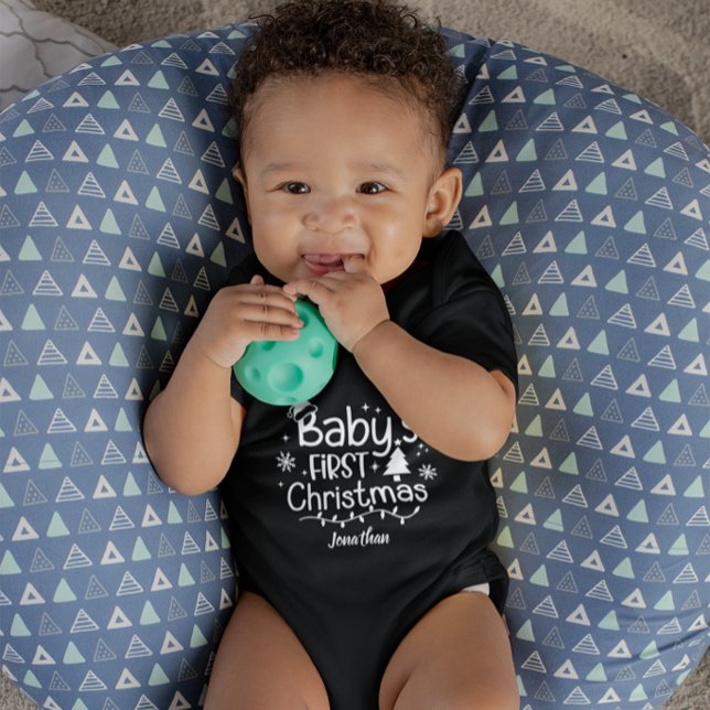 Custom Baby's First Christmas Tree Weihnachtsmannm Baby Strampler (Von Creator hochgeladen)