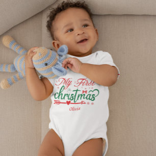 Custom Baby's First Christmas Weihnachten Weihnach Baby Strampler