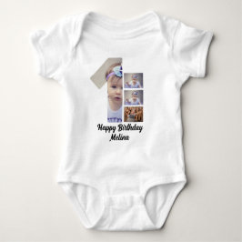 Custom Baby's first year 4 Foto Collage Baby Strampler