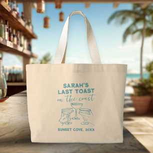 Custom Bachelorette Letzten Toast auf der Küste Pa Jumbo Stoffbeutel