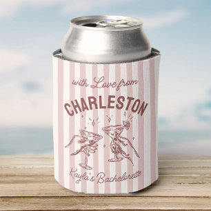 Custom Bachelorette Pastel Stripes Martini Cheers Dosenkühler