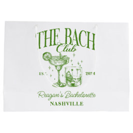 Custom Bacheloretto Retro Cocktail Grün Große Geschenktüte