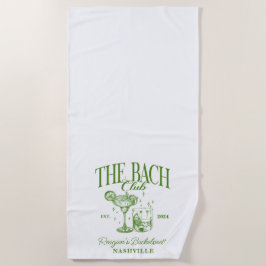 Custom Bacheloretto Retro Cocktail Grün Strandtuch