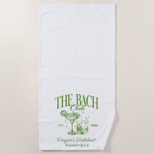Custom Bacheloretto Retro Cocktail Grün Strandtuch