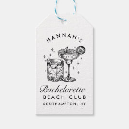 Custom Bacheloretto Retro Cocktail Schwarz Geschenkanhänger