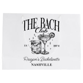 Custom Bacheloretto Retro Cocktail Schwarz Große Geschenktüte