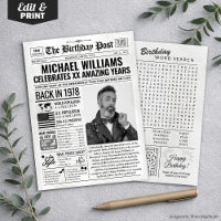 Custom Back in 1978 Newspaper Birthday Card, Trend