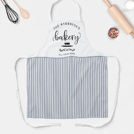 Custom, Bäckerei White and Blue Streifen Bauernhof Schürze