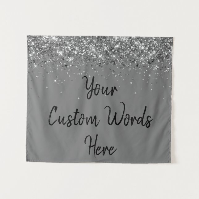 Custom Background Anniversary Foto Booth Gray Wandteppich (Vorderseite (Horizontal))
