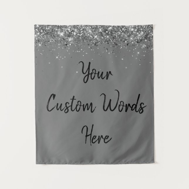 Custom Background Anniversary Foto Booth Gray Wandteppich (Vorderseite)