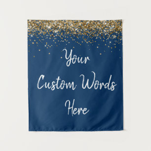 Custom Background Birthday Party Foto Booth Navy Wandteppich