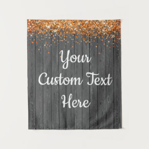 Custom Background Birthday Party Foto Stand Orange Wandteppich