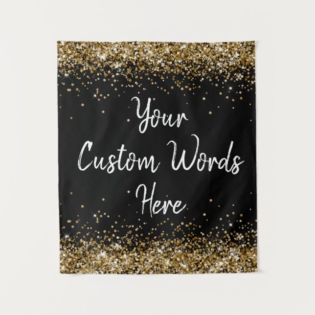 Custom Background Birthday Party Foto Stand Schwar Wandteppich (Vorderseite)