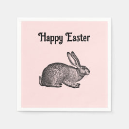 CUSTOM BACKGROUND - Happy Easter Rabbit Napkins Serviette