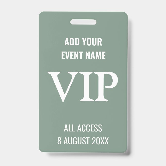 Custom Backpass Event Festival VIP Ausweis (Vorderseite)