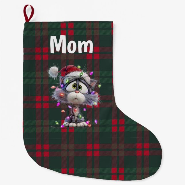 Custom Bad Kitten Christmas  Großer Weihnachtsstrumpf (Vorderseite)