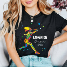 Custom Badminton Queen Vibrant Abstract Player
