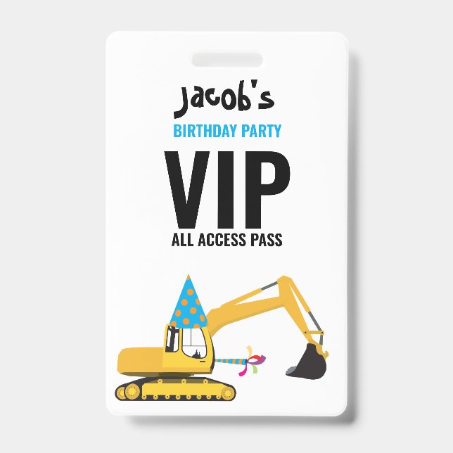 Custom Bagger Birthday Party Pass Gefallen Abzeich Ausweis (Front)