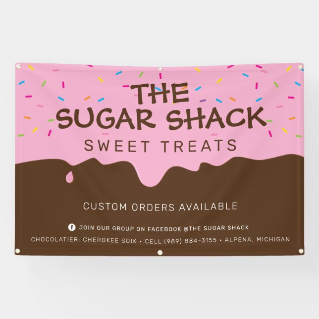 CUSTOM Baker Zuckerguss Tropfen bunte Sprinklen Banner (Horizontal)