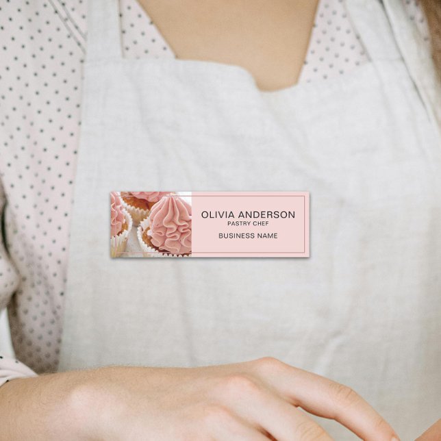 Custom Bakery Confectionery Cake Shop Business Namensschild (Bakery Confectionery Cake Shop Business Name Tag by MINTIC DESIGN STUDIO)