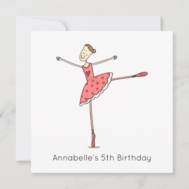 Custom Ballerina Birthday Invitation (Vorderseite)