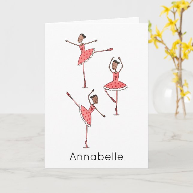 Custom Ballerina Birthday  Karte (Gelbe Blume)