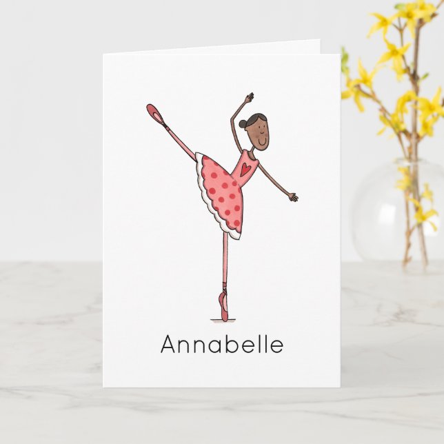 Custom Ballerina Birthday  Karte (Gelbe Blume)