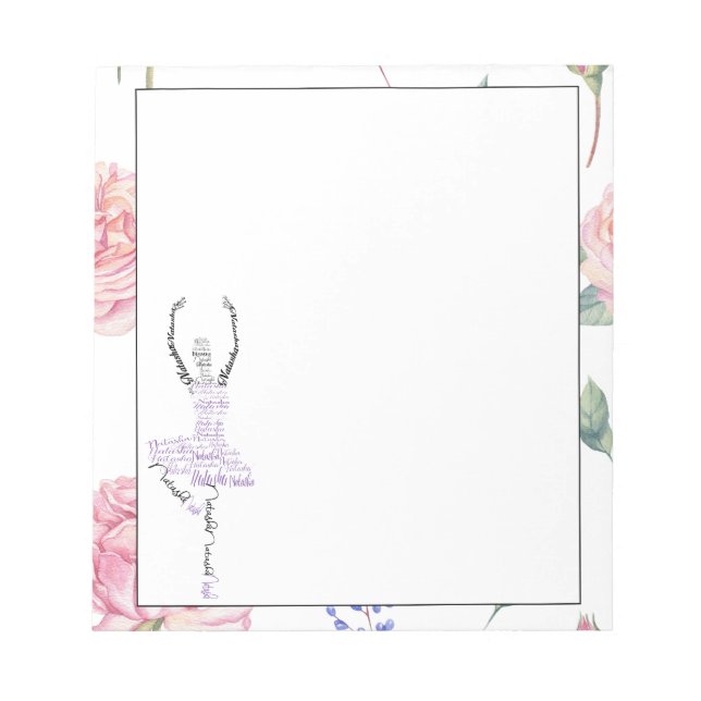 Custom Ballerina Natasha | Rose Wasserfarben Notizblock (Vorderseite)