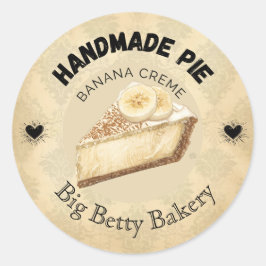 Custom Banana Cream Pie Labels | Personalisierte B Runder Aufkleber