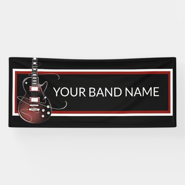 Custom Band Merch Gitarre Rock Music Concept Gig Banner (Horizontal)