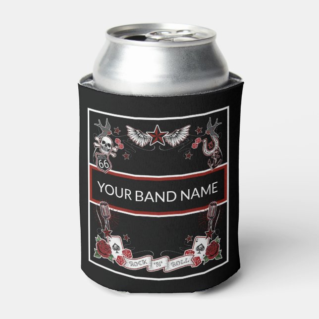 Custom Band Merch Rockabilly Rock & Roll Music Dosenkühler (Kanne Vorderseite)