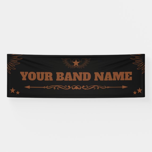 Custom Band Merge Country Western Music Rock Gig Banner (Horizontal)