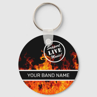 Custom Band Merge Unterstützung Live Music Flames Schlüsselanhänger
